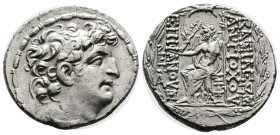 Seleukid Empire, Antiochus VIII Epiphanes-Grypus, 125–96 BC. Silver Tetradrachm (28,3 mm, 14.11 g.). Antioch, third reign, 109–96 BC. Diademed head of...