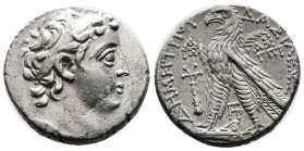 Seleukid Empire. Demetrios II Nikator (second reign), 129-125 BC. Silver Tetradrachm (27 mm, 14.19 g.). Phoenician standard. Tyre mint, dated SE 185 (...