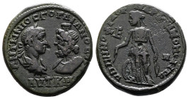 Moesia Inferior, Markianopolis, Gordian III, AD 238-244. Bronze Pentassarion (26 mm, 12.42 g.). Magistrate Menophilus. AYT K M ANTWNIOC ΓΟΡΔIANOC AYΓ ...