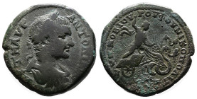 Moesia Inferior. Nikopolis ad Istrum, Elagabalus, AD 218-222. Magistrate Nob. Rufus. Bronze (28 mm, 14.37 g.). AYT K M AYΡ ANTΩNINOC, laureate, draped...