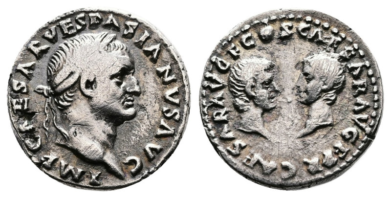 Vespasian. Rome. AD 69. Silver Denarius. IMP CAESAR VESPASIANVS AVG, laureate he...