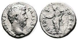 Aelius. Rome. AD 137. Silver Denarius ( 17 mm, 2.99 g.). L AELIVS CAESAR, bare head of Aelius to right. Rev: TR POT COS II, Felicitas standing left, h...