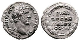 Antoninus Pius. Rome. AD 147-148. Silver Denarius (18 mm, 3.05 g.). ANTONINVS AVG PIVS PP TR P XI, laureate head of Antoninus Pius to right. Rev. PRIM...
