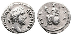 Antoninus Pius. Rome. AD 147-148. Silver Denarius (18 mm, 2.93 g.). ANTONINVS AVG PIVS PP, laureate head of Antoninus Pius to right. Rev. ITALIA, Ital...