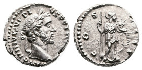 Antoninus Pius. Rome. AD 153-154. Silver Denarius ( 17 mm, 3.71 g.). ANTONINVS AVG PIVS P P TR P XVII, laureate head of Antoninus Pius to right. Rev. ...