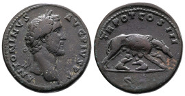 Antoninus Pius. Rome. AD 140-144. Bronze Sestertius ( 32 mm, 25.61 g.). ANTONINVS AVG PIVS P P, laureate head of Antoninus Pius to right. Rev. TR POT ...