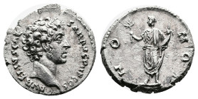Marcus Aurelius. Rome. AD 152-153. Struck under Antoninus Pius. Silver Denarius ( 17 mm, 3.35 g.). AVRELIVS CAESAR AVG PII FIL, bare head of Marcus Au...