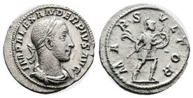 Severus Alexander. Rome. AD 231-235. Silver Denarius (19.5 mm, 2.44 g.). IMP ALEXANDER PIVS AVG, laureate, draped and cuirassed bust of Severus Alexan...