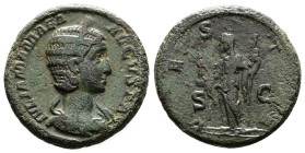 Julia Mamaea. Rome. AD 222-235. Bronze As. IVLIA MAMAEA AVGVSTA, diademed and draped bust of Julia Mamaea to right. Rev. VESTA S-C, Vesta standing lef...