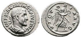 Maximinus I. Rome. AD 236-238. Silver Denarius ( 20.2 mm, 2.79 g.). IMP MAXIMINVS PIVS AVG GERM, laureate, draped and cuirassed bust of Maximinus I to...