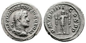 Maximinus I. Rome. AD 238. Silver Denarius ( 20 mm, 2.34 g.). MAXIMINVS PIVS AVG GERM, laureate, draped and cuirassed bust of Maximinus I to right. Re...