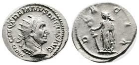 Trajan Decius. Rome. AD 249-251. Silver Antoninianus (22.8 mm, 4.16 g.). IMP C M Q TRAIANVS DECIVS AVG, radiate, draped and cuirassed bust of Trajan D...