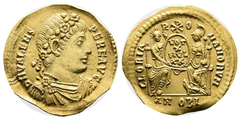 Valens, 364-378 AD, Gold Solidus, (22 mm, 4.53 g.). Antioch, AD 373-374. D N VAL...