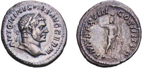 Rome Roman Empire 215 AR Denarius - Caracalla (P M TR P XVIII COS IIII P P; Serapis) Silver Rome Mint 2.85g XF RIC IV.1 263F OCRE ric.4.crl.263F