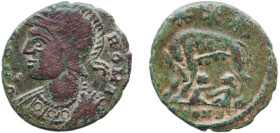 Rome Roman Empire 336 PCONST AE Nummus - Constantinus I (VRBS ROMA) Bronze Arelate Mint 1.67g VF RIC VII 400
