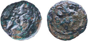 Greece (ancient) Ebusus Punic Iberia 200 BC - 101 BC AE (Bes) Copper 2.2g VF AB 935