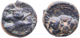 Greece (ancient) Ebusus Punic Iberia 200 BC - 101 BC AE (Bes) Copper Ebusus, Hispania Mint 2.25g VF ACIP 724 GCV 14 Heiss 22