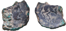 Iberia (ancient) City of Sekaisa Belli people 100 BC - 51 BC AE Bronze 9.14g VF Damage ACIP 1560 CNH 40 FAB 2131