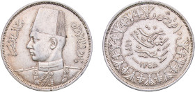 Egypt Kingdom AH 1358 (1939) 10 Qirsh - Farouk Silver (.833) Royal Mint (Tower Hill) (2850000) 14.02g AU KM 367 MHC 259