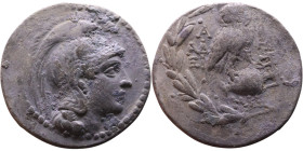 Athens,Attica. (III-II Century BC) BC. New Style tetradrachm Obverse: Helmeted head of Athena right Reverse: owl standing three quarters right on fall...