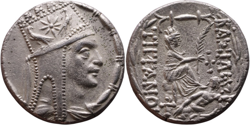 Tigranes II 'The Great“ (King of Armenia: 95-56 B.C.) Tetrarachm. Obverse: Diade...