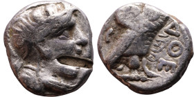 ATTICA, Athens. Circa 454-404 BC. AR Silver coin Obverse: Head of Athena right, with frontal eye, wearing earring, necklace, and crested Attic helmet ...