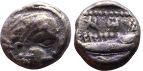Phoenicia, Arados. Uncertain king. Circa 380-351 Silver coin. Obv: Bust of king. Rev: Galley

11mm 2,30g