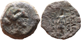 Greek bronze coin. (IV-I century BC)

18mm 5,71g