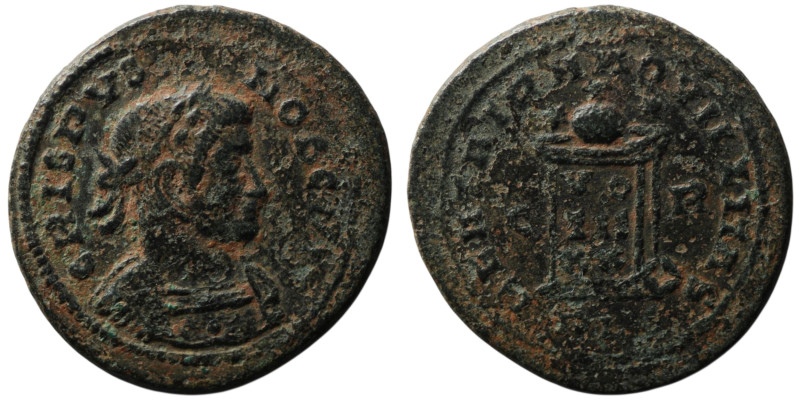 Crispus, as Caesar (AD 316-326). Lugdunum
AE Follis (20mm, 3,33g)