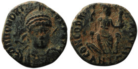 Honorius (AD 393-423). Antioch
AE Follis (15mm, 2,21g)