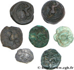 Gallia
Type : Lot de 7 monnaies de bronze et d’argent 
Date : Ier siècle avant J.-C. 
Metal : bronze 
Commentary : Lot composé de ; - deux bronzes CRI...