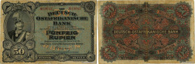 Country : GERMAN EAST AFRICA 
Face Value : 50 Rupien 
Date : 15 juin 1905 
Period/Province/Bank : Deutsch Ostafrikanische Bank 
Catalogue reference : ...
