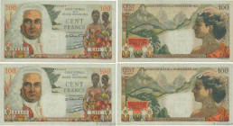 Country : FRENCH EQUATORIAL AFRICA 
Face Value : 100 Francs La Bourdonnais CCFOM Consécutifs 
Date : (1947) 
Period/Province/Bank : Caisse Centrale de...