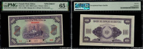 Country : FRENCH WEST AFRICA (1895-1958) 
Face Value : 1000 Francs Spécimen 
Date : 14 décembre 1942 
Period/Province/Bank : Banque de l'Afrique Occid...