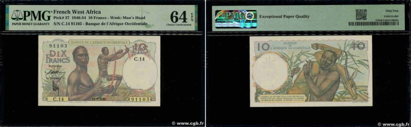 Country : FRENCH WEST AFRICA (1895-1958) 
Face Value : 10 Francs 
Date : 18 janv...