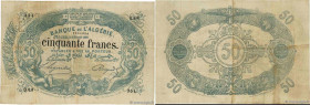 Country : ALGERIA 
Face Value : 50 Francs Faux 
Date : 02 février 1880 
Period/Province/Bank : Banque de l'Algérie 
Catalogue reference : P.17x 
Addit...