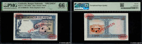 Country : CAMBODIA 
Face Value : 1 Riel Spécimen 
Date : (1955) 
Period/Province/Bank : Banque Nationale du Cambodge 
Catalogue reference : P.1as 
Alp...