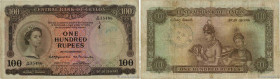 Country : CEYLON 
Face Value : 100 Rupees 
Date : 16 octobre 1954 
Period/Province/Bank : Central Bank of Ceylon 
Catalogue reference : P.53 
Alphabet...