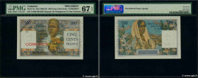 Country : COMOROS 
Face Value : 500 Francs Spécimen 
Date : (1960) 
Period/Province/Bank : Banque de Madagascar et des Comores 
Catalogue reference : ...