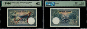 Country : BELGIAN CONGO 
Face Value : 20 Francs 
Date : 18 mai 1949 
Period/Province/Bank : Banque du Congo Belge 
Catalogue reference : P.15G 
Alphab...