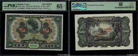 Country : BELGIAN CONGO 
Face Value : 500 Francs Spécimen 
Date : (1941) 
Period/Province/Bank : Banque du Congo Belge 
Catalogue reference : P.18Aas ...