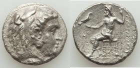 MACEDONIAN KINGDOM. Alexander III the Great (336-323 BC). AR tetradrachm (25mm, 16.33 gm, 12h). XF, porous. Posthumous issue of Sidon, Civic Year 12 (...