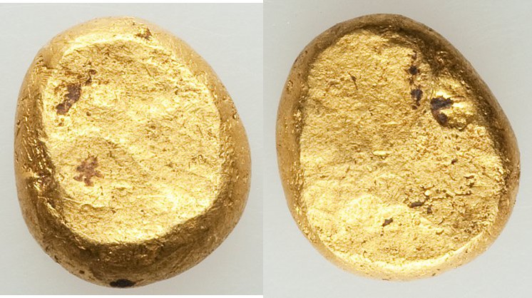IONIA. Uncertain mint. Ca. 600 BC. EL typeless fraction or ingot (10mm, 4.13 gm)...