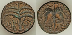JUDAEA. Bar Kochba Revolt (AD 132-135). AE middle bronze (26mm, 11.24 gm, 6h). XF. Irregular issue, dated Year 2 (AD 133/4). Simon (Paleo-Hebrew), pal...