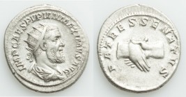 Pupienus (AD 238). AR antoninianus (22mm, 5.08 gm, 12h). About XF. Rome, April-July AD 238. IMP CAES PVPIEN MAXIMVS AVG, radiate, draped and cuirassed...