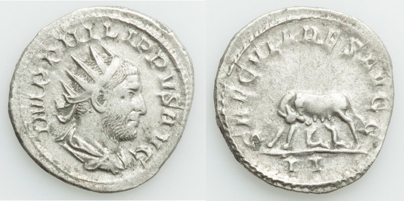 Philip I (AD 244-249). AR antoninianus (22mm, 3.65 gm, 5h). About VF, porous. Ro...