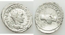 Herennius Etruscus, as Caesar (AD 251). AR antoninianus (23mm, 4.54 gm, 7h). VF. Rome, AD 250-251. Q HER ETR MES DECIVS NOB C, radiate, draped bust of...