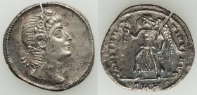 Constantine I the Great (AD 307-337). AR siliqua (21mm, 2.81 gm, 11h). XF, flan crack. Heraclea, AD 336-337. Anepigraphic, rosette-diademed head of Co...