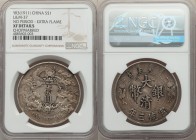 Hsüang-t'ung Dollar Year 3 (1911) XF Details (Chopmarked) NGC, KM-Y31. L&M-37. No period, extra flame variety. 

HID09801242017