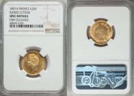 Louis Philippe I gold 20 Francs 1831-A UNC Details (Obverse Cleaned) NGC, Paris mint, KM746.1. Raised edge lettering. 

HID09801242017